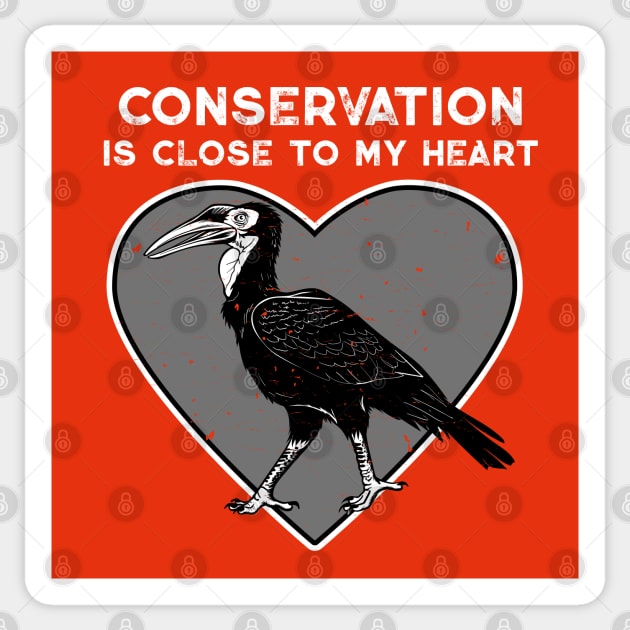 Ground Hornbill Conservation Heart Sticker by Peppermint Narwhal